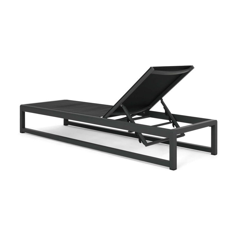 Modesta Chaise Lounge, Black;Gray