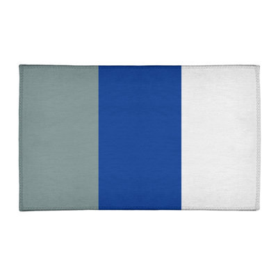 Tapis à rayures en poly-bleu