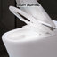 Toilette intelligente sans bidet - siège chauffant, double chasse, capteur de pied, nuit, siège de style moderne à 4 niveaux, couleur blanc auto