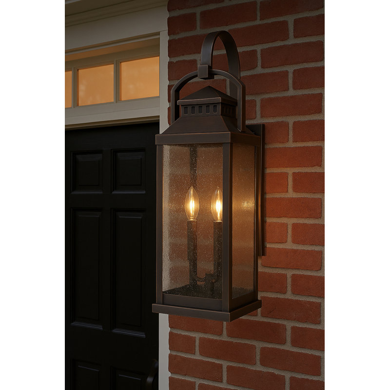Revere Blackened Brass 2 - Bulb 21.75" H Outdoor Wall Latern