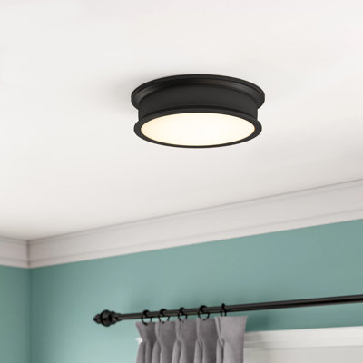 Rosanne 16" W Steel 3-Light Dimmable Flush Mount with Glass Shade