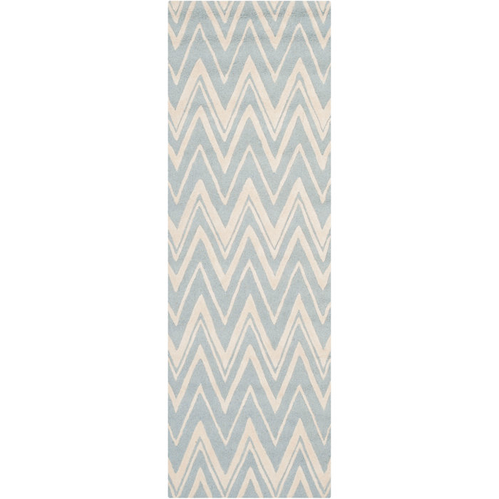 Sanyla Hand Tufted Wool Chevron Rug, Runner 2'6" x 8'