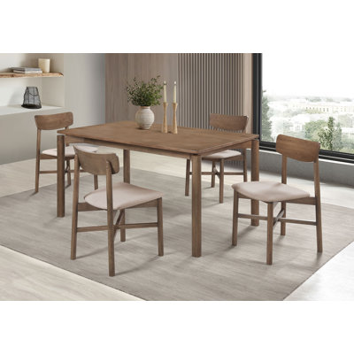 Travionna 5-Piece 59-Inch Wood Dining Set White Washed