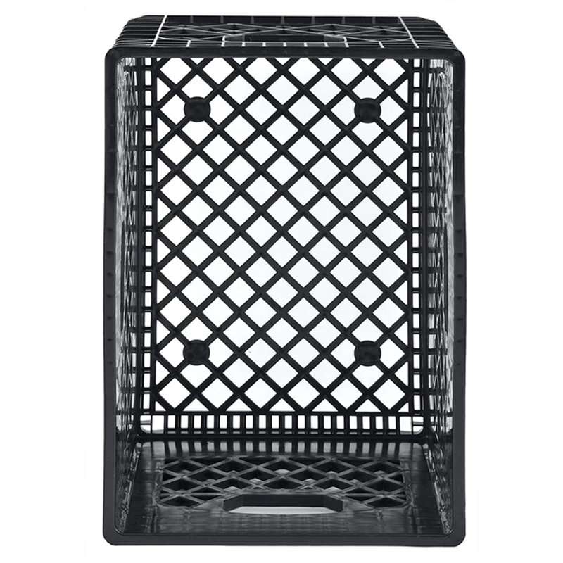 Heavy Duty Black Stackable Storage Crate with Handles, 3 Pack