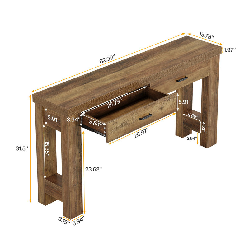 Console 63 po avec 2 tiroirs Farmhouse
