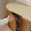 Buffet diagonal cannelé 63 po avec bordure dorée et plateau en faux marbre-763795395