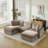 Oversized Down-Filled Modular Sofa With Ottomans-427721370-418034111