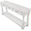 Longue console avec 3 tiroirs, 63 pouces, bois massif, blanc antique, tiroirs pratiques de style Mid-Century-740807223