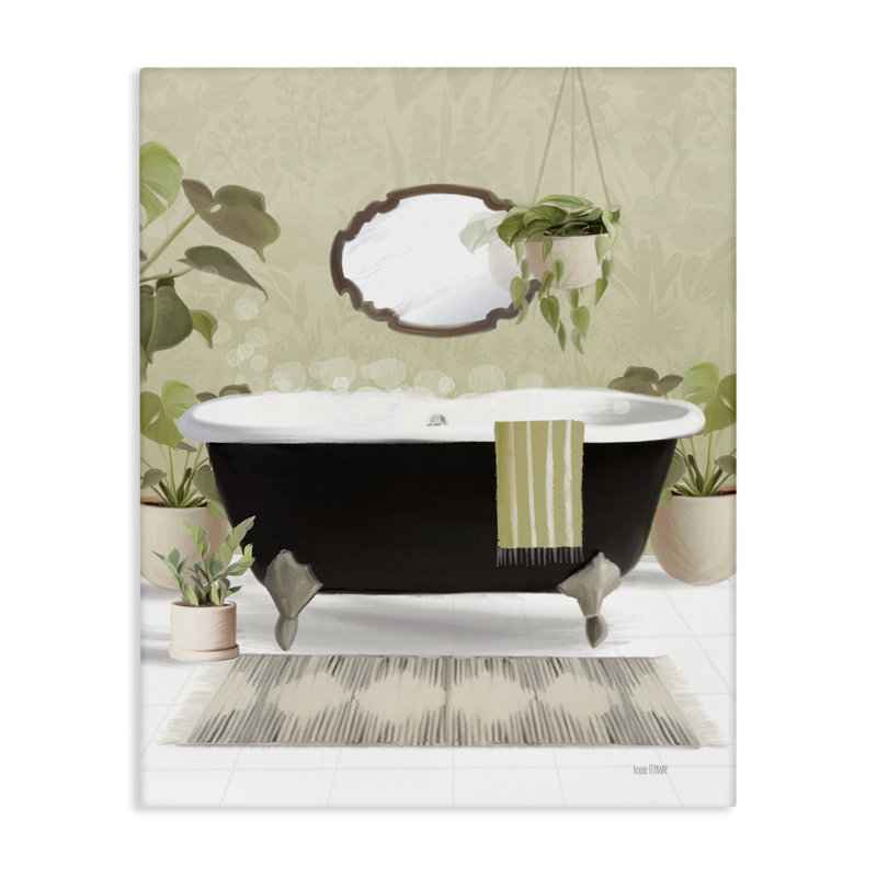 Relaxing Bathroom Tub Canvas Wall Art by House Fenway, 30" H x 24" W