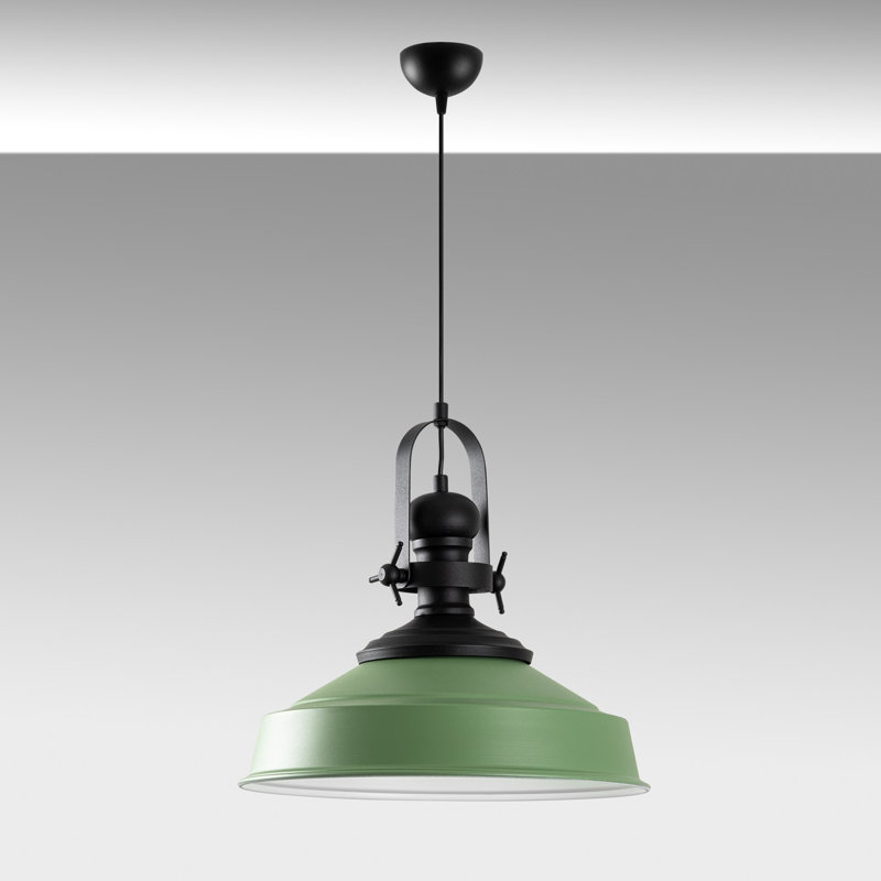 Lustre réglable élégant, corps en métal vert, 16,1 po de diamètre x 15,7 po de hauteur | Hauteur réglable de 17,7 à 51,2 po | Douille E27, 40 W maximum | Parfait pour les salles à manger et les espaces de vie, design élégant et fonctionnel