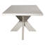 Table à piédestal rectangulaire en bois de manguier de 102 po Jaramy au fini blanc antique délavé