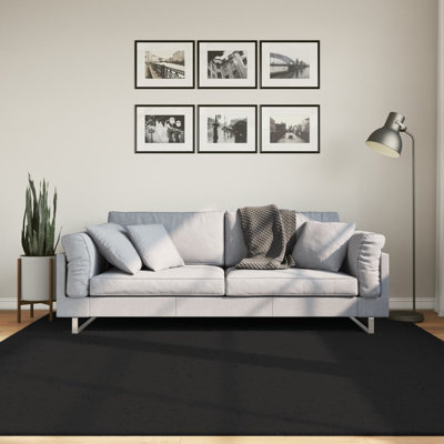 Rug "HUARTE" Short Pile Soft and Washable Black