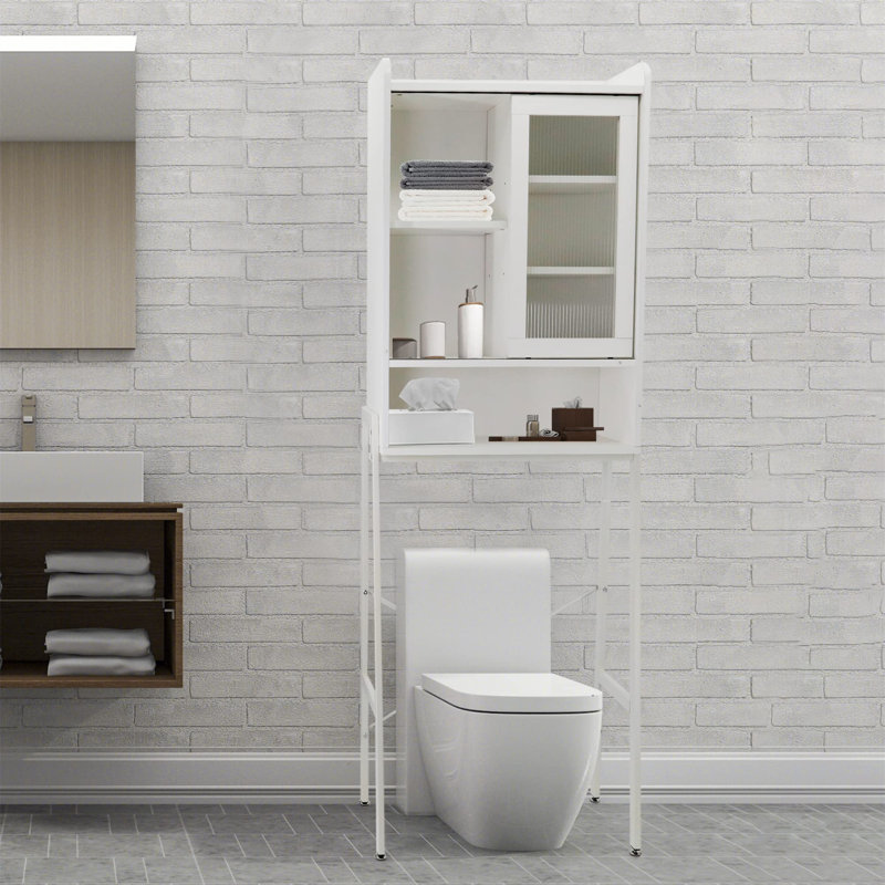 Rangement pour salle de bain Ryniah, Blanc