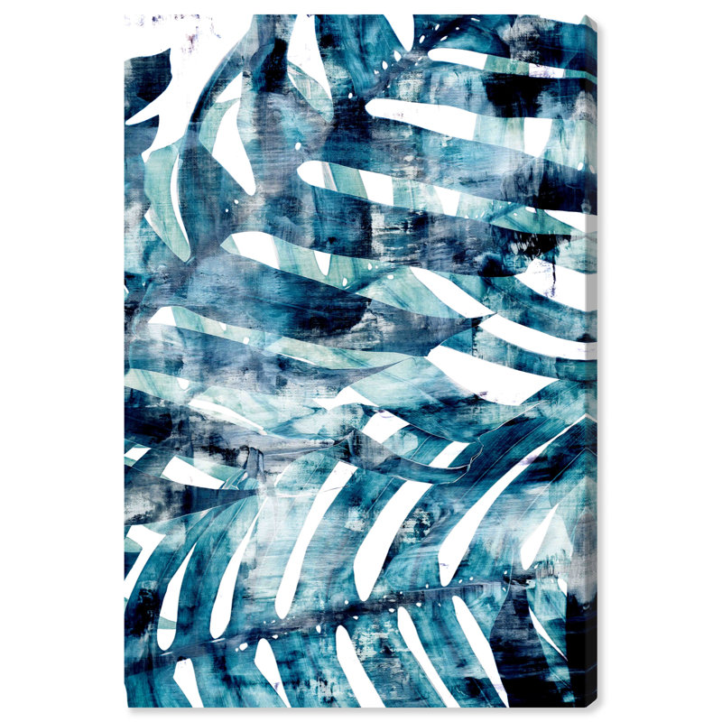 «Floral and Botanical So Kate Leaf», impression d'art sur toile bleu scandinave, H 24 po x l 16 po x P 0,8 po