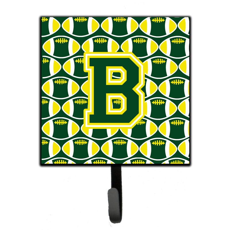 Porte-clés mural Darol Football, Vert / Jaune, LETTRE B