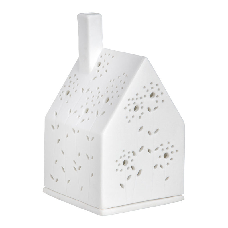 Maison de village en porcelaine - motif floral - 4,9 po