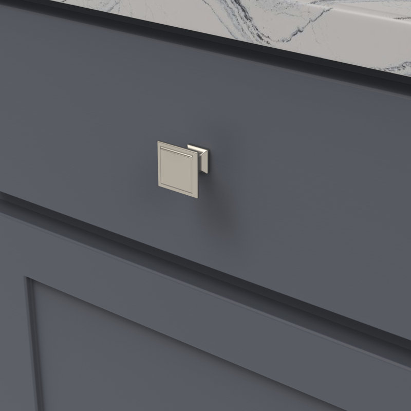 Studio II Square Knob, Polished Nickel