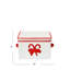 Boîte de rangement d'ornement moyen en canne de bonbon en polyester crème et carton-981551070