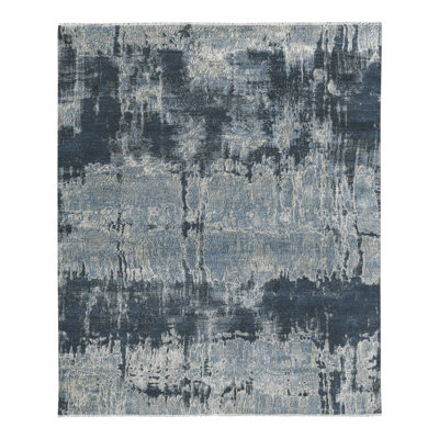 Tapis bleu noué à la main Copas