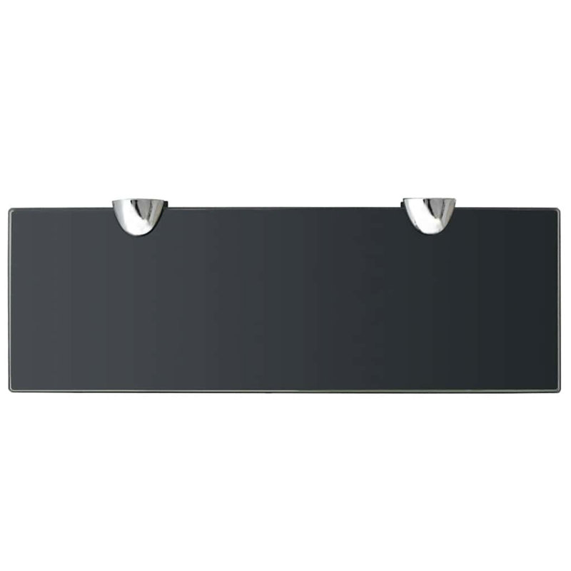 Tablette murale flottante avec supports à pince en verre trempé, H 0,3 po x l 3,9 po x L 11,8 po, Noir