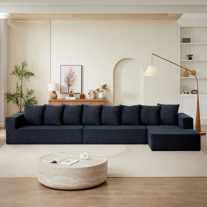 Canapé modulaire rembourré désossé de 159 po Jandorin, Orienté à droite