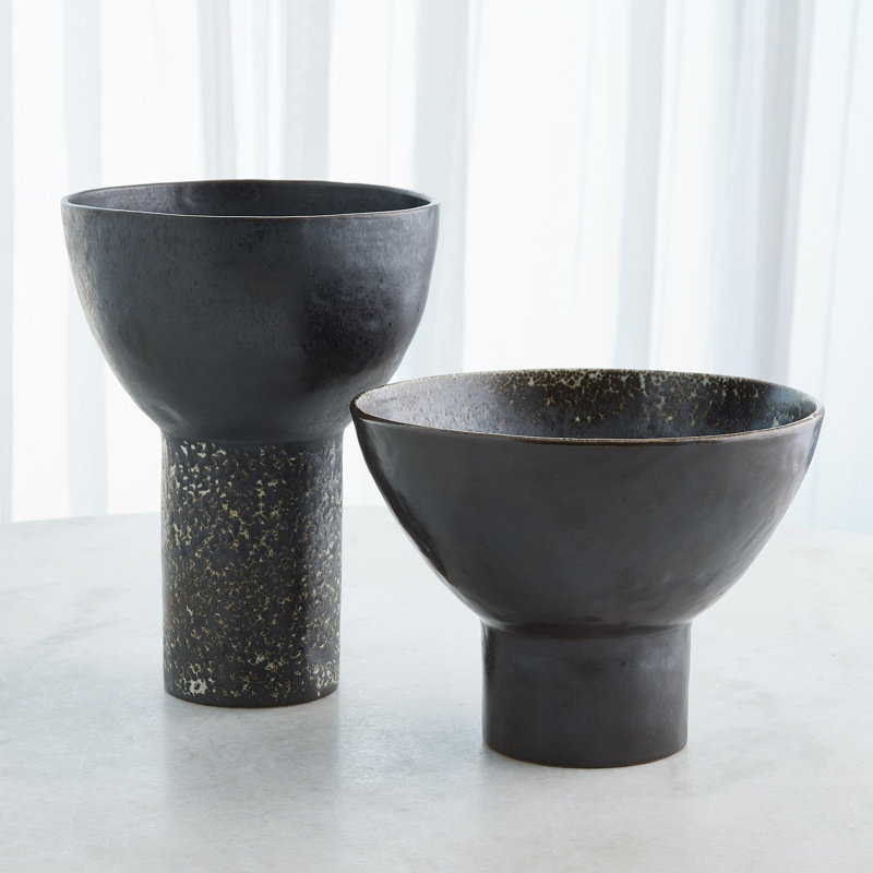 Cinder Footed Bowl-Reactive-Sm, 13"H x 10"W x 10"D