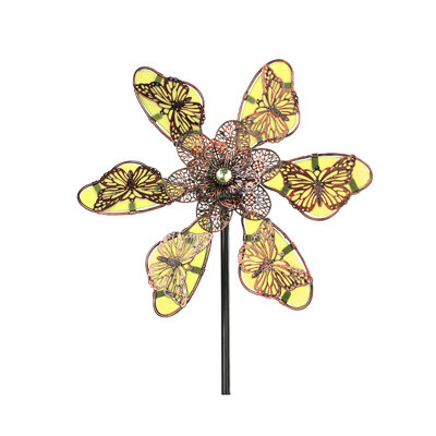 Unique Metal Luminous Windmill Outdoor Wind Spinners Wind Collectors