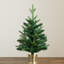 2 pi. Arbre de Noël artificiel classique pré-éclairé avec 35 lumières DEL blanc chaud et pot de fleurs décoratif doré