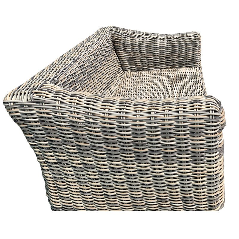64.9'' Wide Wicker Loveseat with Cushions, Blue