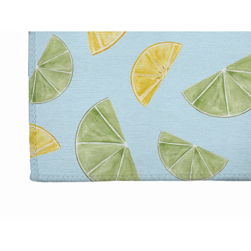 Summer Limes & Lemons Outdoor Rug, Runner 2'6" x 8'