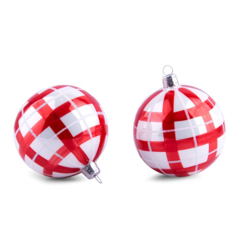 Ornements d'arbre de Noël à carreaux