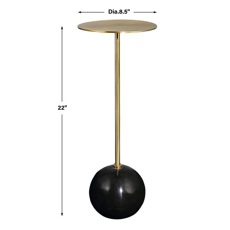 Chaniece End Table, Brushed Brass/Black