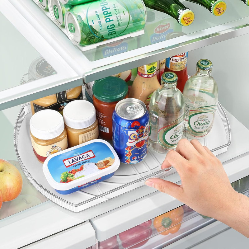 Plateau tournant Meridel Lazy Susan pour réfrigérateur, organisateur pour armoire de réfrigérateur, garde-manger