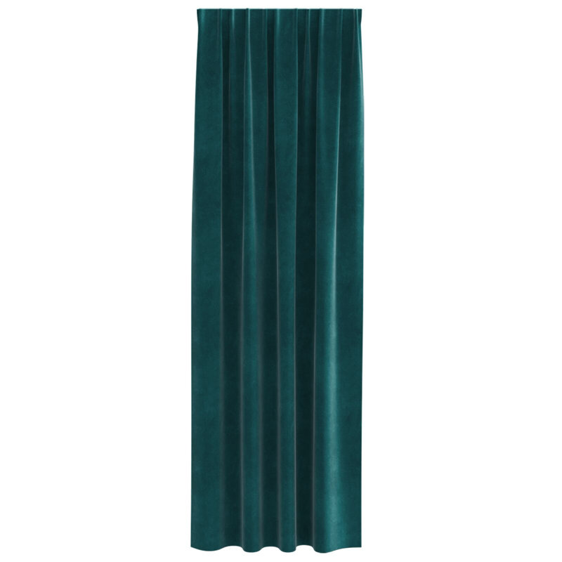 Curtains Polyester 140Cm Sound-Absorbing, Forest Green, 140cm Width x 225cm Drop
