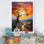 Baobab africain avec des couleurs de l'arc-en-ciel - reproduction d'art sur toile, arbre baobab-97171494-97171501