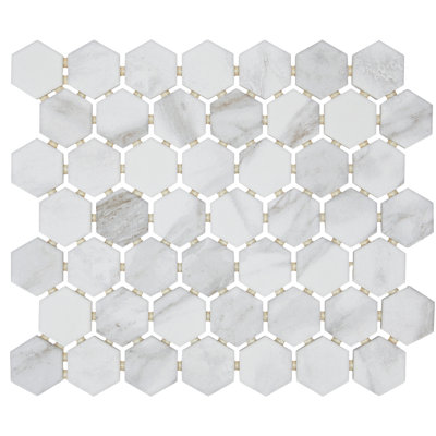 Perpetuo 1.5" Porcelain Hexagon Wall Mosaic  (9.72 sqft per carton)