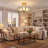 4-Light Brass Lotus Semi-Flush Mount Ceiling Light