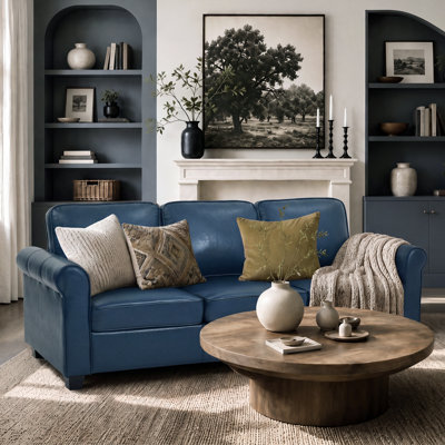 
Carter 83" Upholstered Sofa Faux Leather Couch
