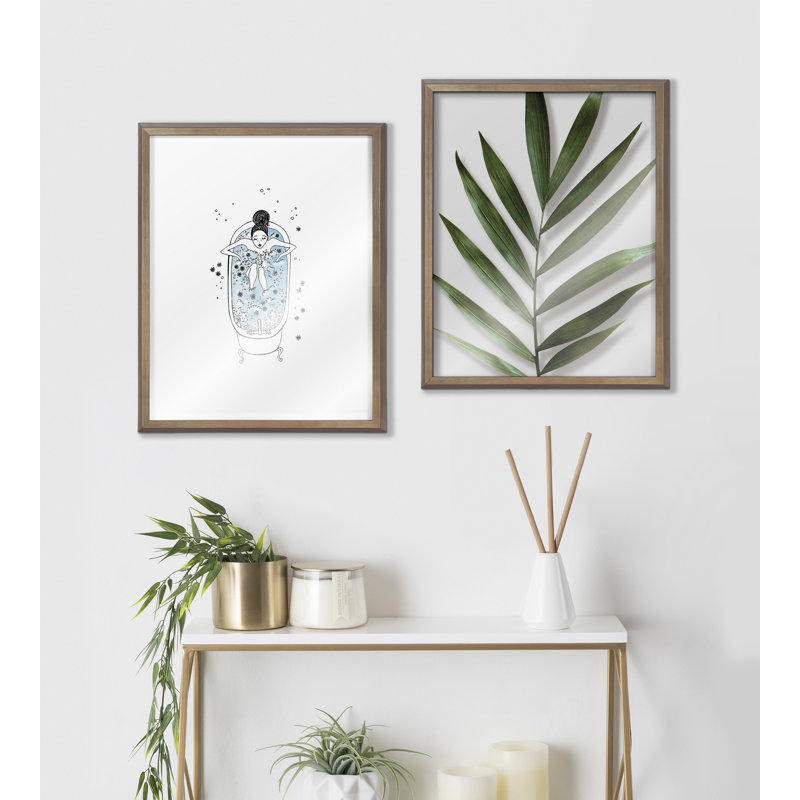 Art mural en verre Botanical 5F par Amy Peterson, Or, 16 po x 20 po