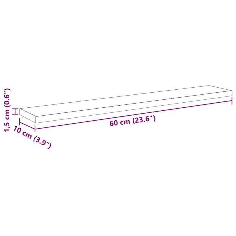 Bookshelf Board Extra Shelf Replacement Panel DIY Board Engineered Wood, (4 Shelves) 1.5cm H x 60cm W x 10cm D, Black 