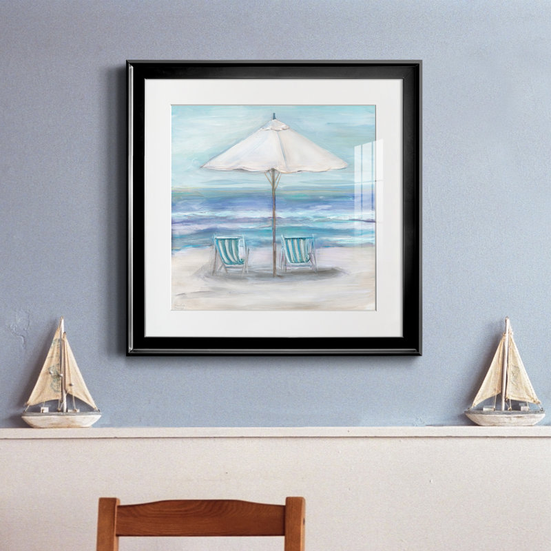 Gulf Shores II - peinture encadrée, Noir, H 17,5 po x l 17,5 po x P 1,5 po