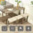 4 Piece Bar Table Set With Power Outlet,Bar Table Set With Chairs,Sofa Bar Table With Stools,Behind Couch Table With 3 Padded Stools,For Living Room,Dining Room-375150959