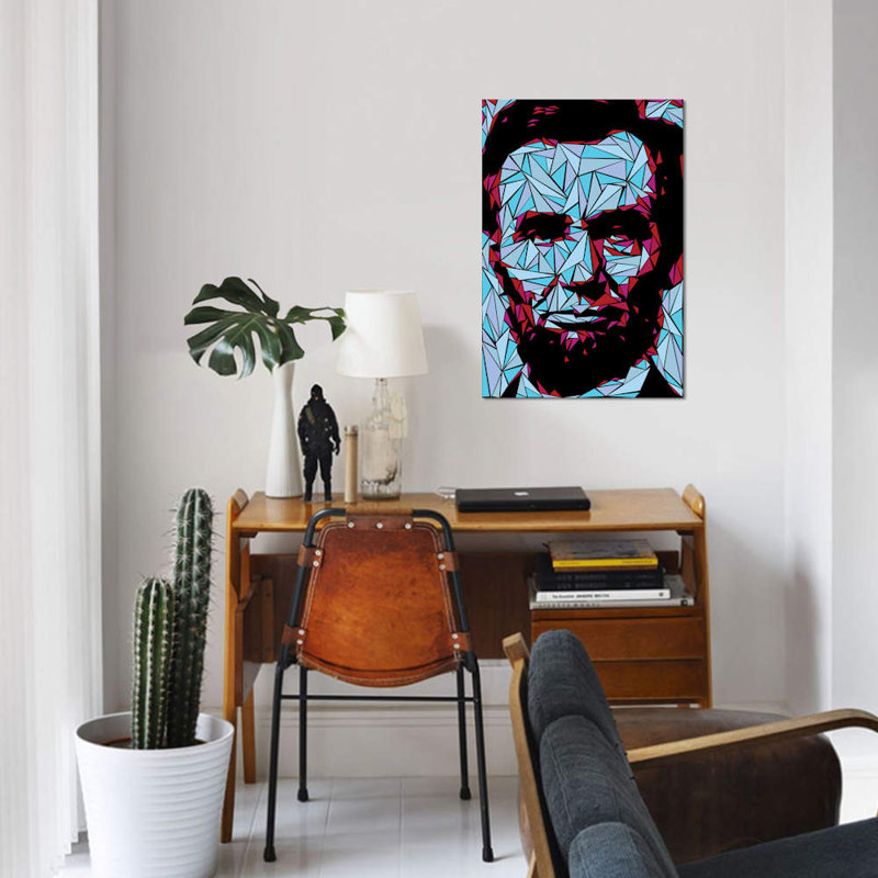 « abraham lincoln ii », impression sur toile, H 60 po x l 40po x P 1,5 po, Toile tendue, Pas de tapis