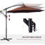Parasol de patio en porte-à-faux décalé de 10 pi et abat-jour ajustable à 360 ° avec base d'eau, brun