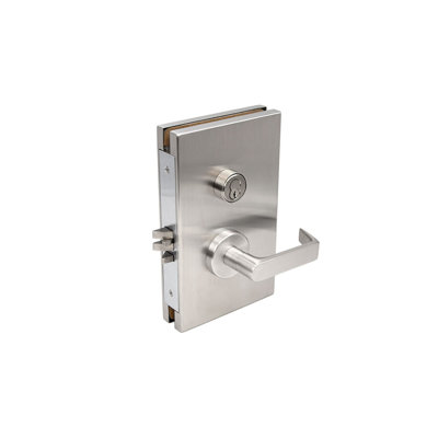 FHC CL610SRHSA Right Hand Center Lock Stainless Steel 6" Width 10" Height For 1/2" Glass, Satin Anodized Finish
