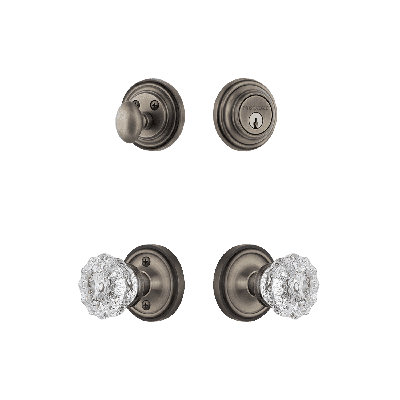 Nostalgic Warehouse Classic Rosette Entry Set with Crystal Knob