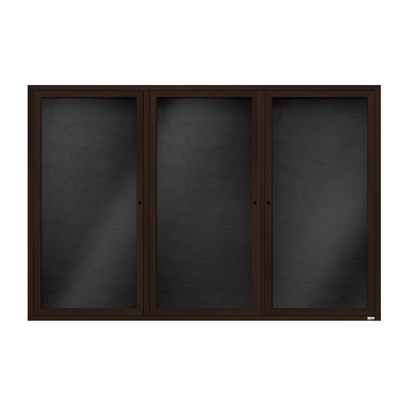 Tableau d'affichage mural fermé pour armoire d'annuaire, Bronze anodisé, Trois, H 36 po x l 72 po