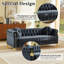 Canapé Chesterfield à structure en bois avec coussins ronds, pieds en métal pour la maison