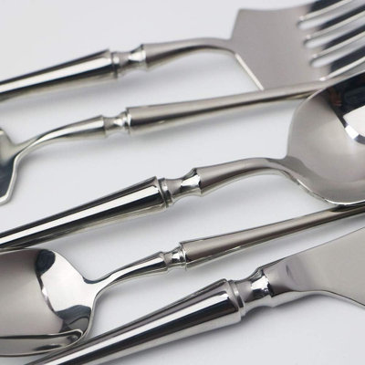 Ensemble de couverts 20 pièces en acier inoxydable pour 4 personnes, comprenant une cuillère à couteau, une vaisselle de salle à manger durable et lavable au lave-vaisselle