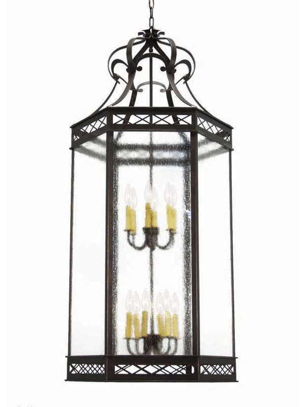 Estancia 12 - Light Chandelier, Antique Rust, Clear Acrylic